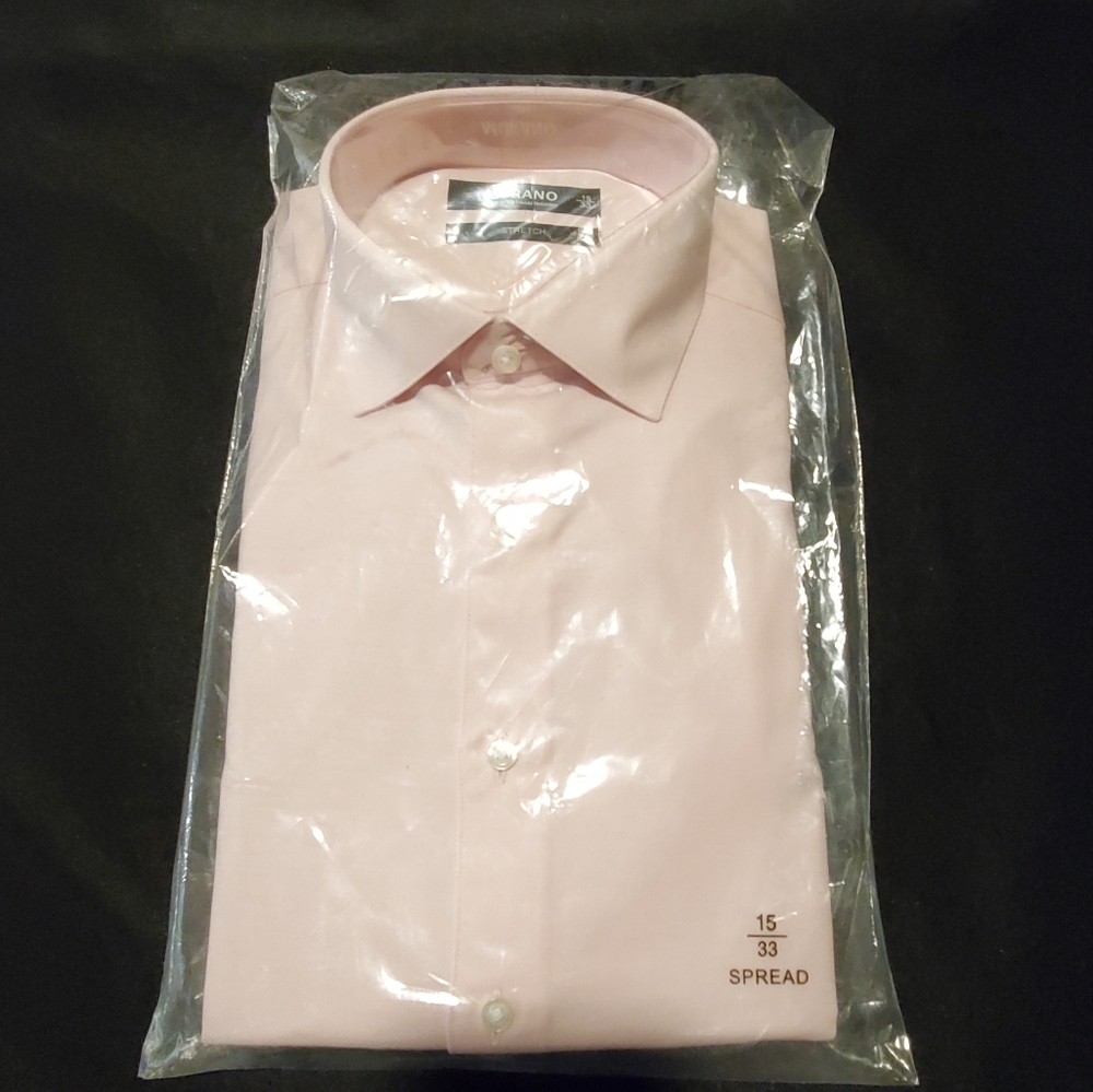 NWT Men's Murano Dress Shirt Size 15 33 pink